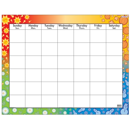 Trend Enterprises Wipe-Off Calendar Chart, 22 x 28, PK6 T1170